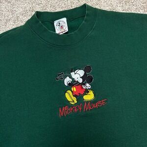 Vintage Mickey & Co Too Cute Sweatshirt XL USA Made Singing Mickey Embroidered